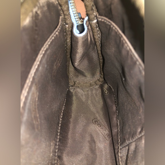 Coach Soft Cosmetic Bag Legacy Blue Leather Zip mini hangtag Excellent Condition - Picture 8 of 10